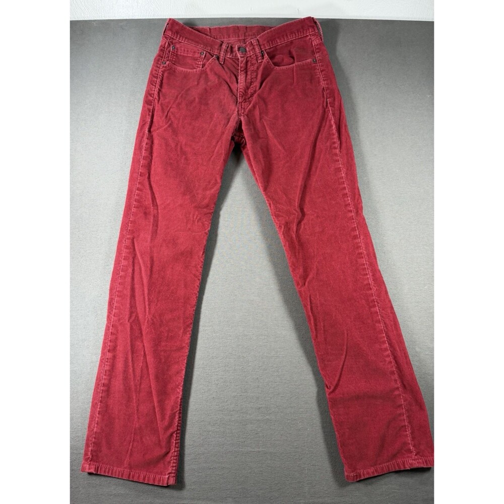 Levis 514 Corduroy Pants Mens 31x32 Red Straight Fit Stretch Trouser Casual Jean